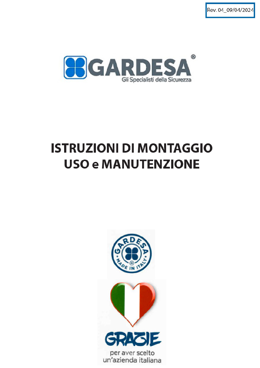 ISTRUZIONI DI MONTAGGIO USO e MANUTENZIONE